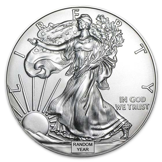 1 oz American Silver Eagle Coin BU -Type 1(Random Year)