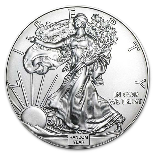 1 oz American Silver Eagle Coin BU -Type 1(Random Year)