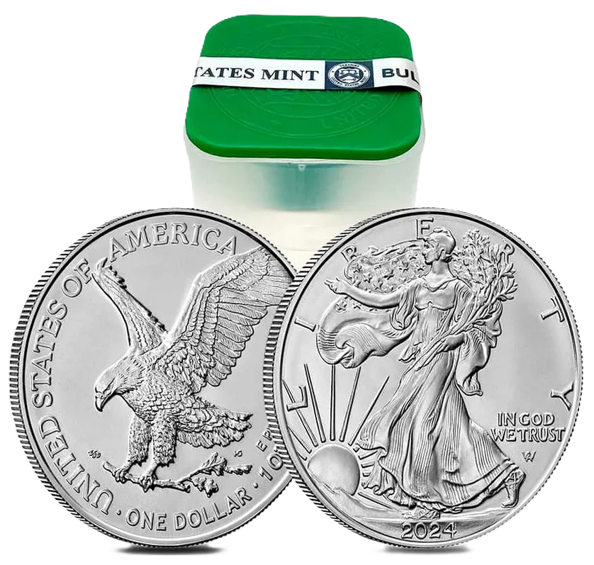 2024 1 oz Silver American Eagle Tube of 20 BU coins