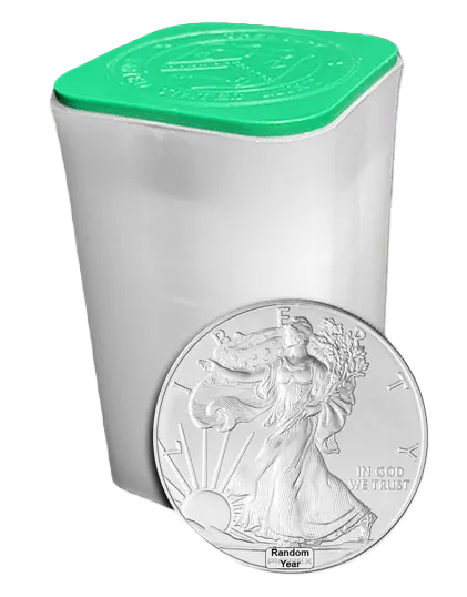 Random Year 1 oz Silver American Eagle Type 1 Tube of 20 BU coins